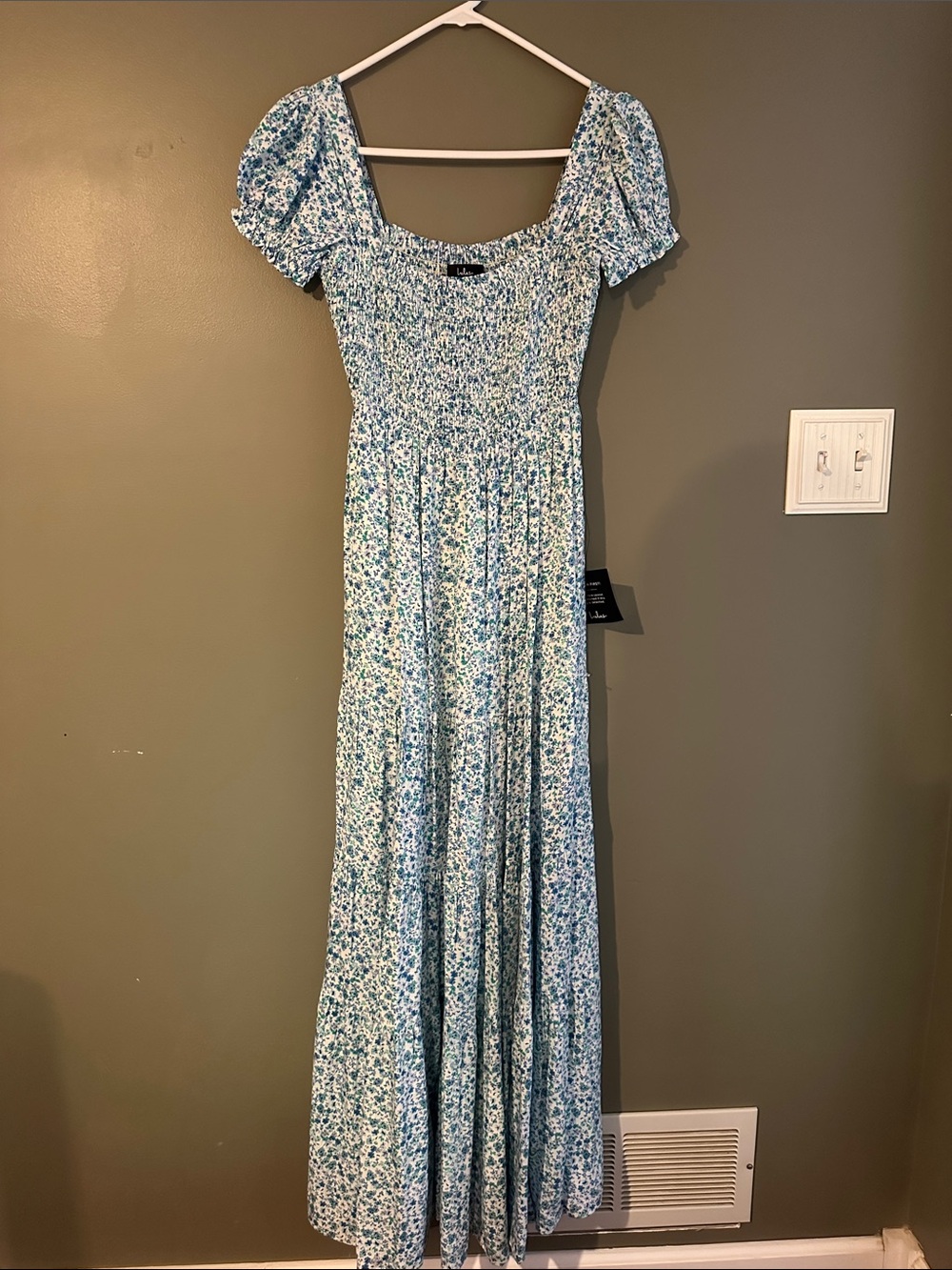 Lulu’s Blue Floral Smocked Maxi Dress - Women